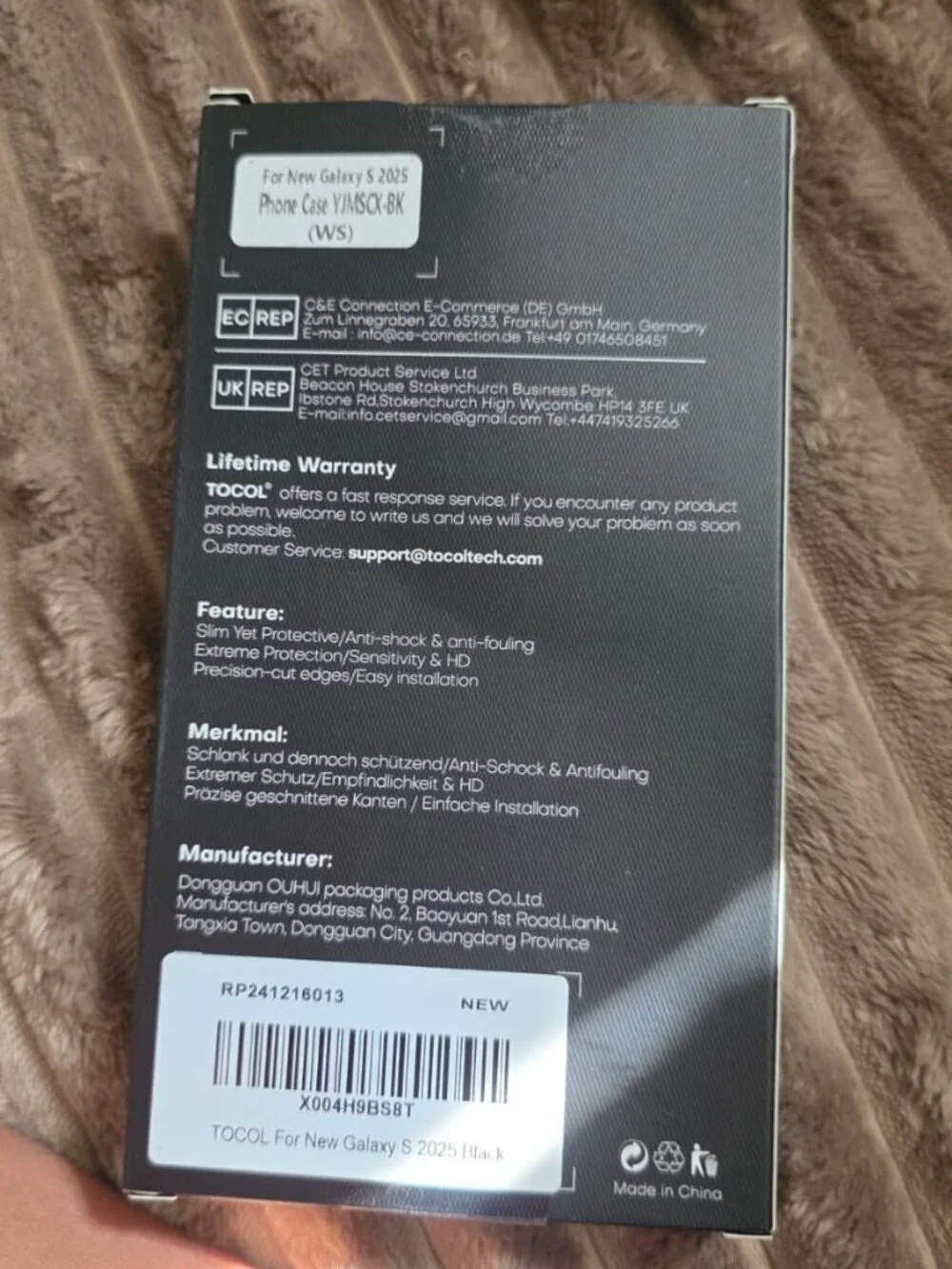 TOCOL Samsung Galaxy S25 6.2 inch Case Matte Black Clear MagSafe - New in Box